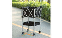 Pickleball Basket Cart with Wheels Compact Pickleball Cart with Basket Foldable Court Equipment Trolley for Practice Field