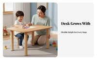 sturdy Wood Construction young child Drawing Table with Paper Roll Height Adjustable children's Furniture Multi-Functional Play Desk Rounded Corners for children 3+, Preschoolers, young children, children's activity area, Nursery, Home