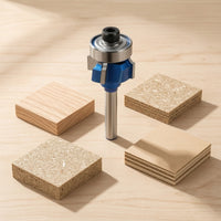 Edge Trimming Router Bit Blue Coated 4-Flute Router Bit Tool Carbide Tipped Precision Ground for Woodworkers, Woodworking
