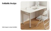 Easy to Stow Foldable Computer Desk Minimalist Design Folding Desk Installation-No-Cost Foldable Writing Table Multi-Purpose for Students, Telecommuting Workers, Apartment Dwellers, Dorm Room, Bedroom, Home