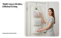 Over the Door Organizer Space Saving Mesh Hanging Bag Built-in Hook Closet Underwear Organizer for Students, Families, Bedroom, Dorm Room, Lavatory