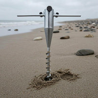 Beach Umbrella Sand Anchor Zinc Screw-in Umbrella Anchor T-Handle Ground Auger Stake for Soil