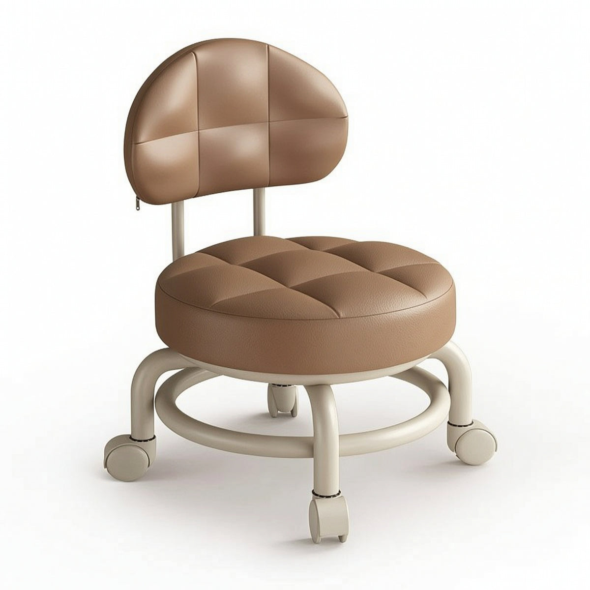Ergonomic Rolling Stool with Backrest Comfortable Low Stool with Backrest Portable Furniture Long-Lasting for Entryway