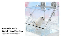 Enclosed Parrot Shower Water-Containment Clear Parrot Bath House No-Leakage Design Enclosed Bird Bathing Enclosure