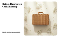 Woven Suitcase Vintage and design Miniature Suitcase Box Buckle Closure for Weddings