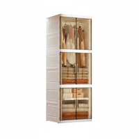 Foldable Clothes Wardrobe Installation-No-Assembly Bedroom Furniture Large