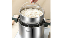 Stainless Steel Soup Pot Locking Lid Micro Pressure Pot Gas and Induction Compatible Stockpot for Home Kitchen