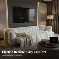 Electric Tufted Sofa Bed Adjustable Backrest Transformable Recliner Bed App Handheld Controller Control Living Room Furniture for Families