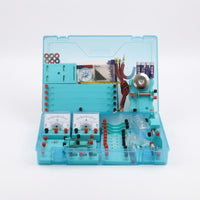 Transparent Blue Electricity Experiment Box Molded Compartments School Physics Laboratory Kit Hinged Lid Physics Experiment Kit Fitted Trays for Laboratory, Classroom