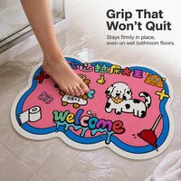 Diatomaceous Earth Absorbent Bathroom Mat with Anti-Slip Backing