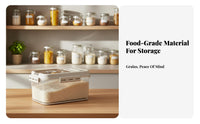 Moisture-Proof Rice Storage Container Transparent Body Airtight Dry Food Container Pouring Spout for Countertop