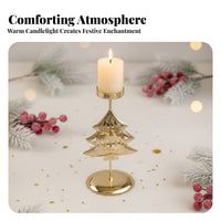 Winter Crystal Candle Holder Gold-Plated Finish Festive decoration Table Centerpiece