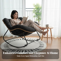 Reclining Function paddinged Lounger with Footrest Ergonomic Design Sleigh Base Recliner Modern design Rocking Chair Comfortable Headrest for Seniors, Readers, Homeowners, Balcony, Living Room, perusing alcove, Bedroom