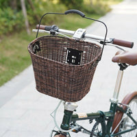 Foldable Bicycle Detachable Woven Basket for Brompton D5D7 Vintage Japanese Style Bike Basket Shopping Basket