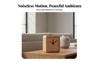 Battery Operated Beech Wood Table Clock Hand Polished Round Wooden Alarm Clock Easy to Set for Light Sleepers, Students, Bedroom, Bookshelf