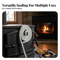 Flexible and Conformable Fiberglass Sealing Rope Long-Lasting Heater Door Seal Rope Abrasion Resistant Braided Fiberglass Gasket for DIY Enthusiasts, Maintenance Professionals, Repair Technicians, Pellet Stoves, Boilers, Ovens, Industrial Equipment