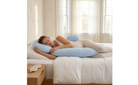 Side Sleeping Pillow with Support Cushion Breathable Pregnancy Pillow with Removable Cover Adjustable Cozy for Pregnant Women