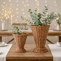Handwoven Rattan Flower Pot for Wedding Decor