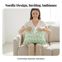 Ribbon Embroidery Pillow Cover Nordic Influenced Design 3D Floral Embroidered Pillow Cover Zipper Closure Cushiony Rose Pillow Cover