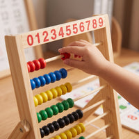 Wooden Abacus Tactile Abacus with Beads Counting Frame Sturdy Math Toy Smooth for Preschoolers, Homeschooling, Classroom