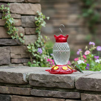Decorative Hummingbird Feeder Easy to Hang Hanging Hummingbird Feeder Wide Mouth Outdoor Bird Waterer Leak-Proof for Patio, Yard