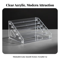 Acrylic Card Display Stand Clear Construction Tiered Acrylic Display Stand Space Saving Multi-Level Postcard Holder for Florists, Artists, Flower Shop