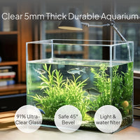 Ultra Clear Glass Desktop Aquarium with Filter and Light