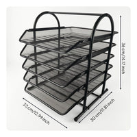 Mesh File Organizer Slanted File Tray Organizer Open Front Desktop Document Tray for Home Workspace