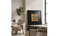 Framed Relief Art Beige 3D Textured Wall Art Square Framed Artwork for Interior Designers, Entryway