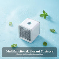 Cool Mist Humidifier Mini Air Cooler Multi-Speed Control Mini Air Conditioner Fan Energy Saving for Office Workers, Students, Dorm Room