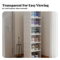 Dust-Proof Foldable Shoe Rack Multifunctional Foldable Shoe Cabinet Dustproof Stackable Sneaker Storage Installation-Tool-No-Assembly for Apartment Dwellers, Homeowners, Entryway, Hallway, Bedroom, Dorm Room