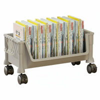 With casters Mobile Book trolley Space-Saving Multi-Tier Rolling Organizer Large Capacity book trolley Easy reach for Students, Children, educators, Study Room, Under Desk, Classroom, Library