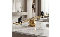 Balance Sculpture with Figurines Sophisticated Ladder Balance Statue Sleek Ladder Statue for TV Stand