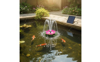 Floating Solar Fountain Outdoor Water Feature Interchangeable for Pond, Pool