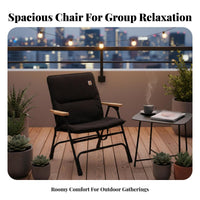 Foldable Design Padded Folding Armchair Detachable Cushion Lightweight Collapsible Seat No Assembly Required Outdoor Furniture Compact for Picnickers, Spectators, Camping, Outdoors, Picnics, Backyard