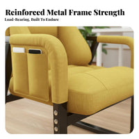 Comfortable Padding Adjustable Recliner With Headrest Reclining Chair Padded Removable pad Folding Seat Includes beverage holder for Office Workers, Homeowners, Dorm Room, resting, Balcony, Backyard