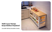 Microwave Oven Stand Multifunctional Multi-Layer Microwave Stand Space Saving Freestanding Kitchen Utility Shelf for Renters, Students, Pantry, Office