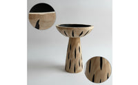 Wooden Pedestal Bowl Handcrafted Wood Display Riser Round rack for Entryway Table, Bookshelf