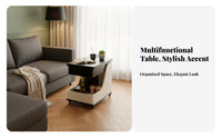 Adjustable Height C-Table Hidden Storage Adjustable C-Frame Desk for Living Room