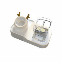 Dual Use 2-in-1 Pet Feeder Easy to Clean Water Fountain Bowl Large Capacity Feline Water Dispenser Visible Level for Cats, Small Dogs