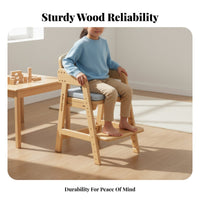 Japanese design Adjustable Wooden Learning Chair Grows with Your Child Height-Adjustable Wooden Chair Multifunctional children's Furniture Multi-Purpose for Preschoolers, Toddlers, Parents, Dining Room, Homeschool Environment, Playroom, Classroom