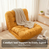 Foldable Design Adjustable Folding Floor Lounger Converts to Bed Sleeper Chair Space-Saving transformable Sofa Portable for Students, Young Adults, Apartment Dwellers, Dorm Room, Small Apartments, Bedroom