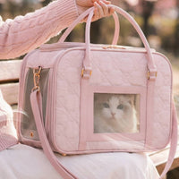 Pet Carrier Bag Quilted Soft-Sided Pet Carrier Breathable Cat Travel Bag for Small Dogs, Young Dogs