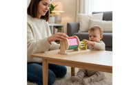 Developmental Wooden Toy with Roller Compact Rotating Drum Toy Multi-Sensory Baby Roller Educational for Tabletop