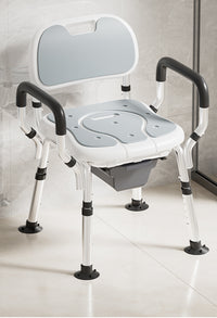 Foldable Shower Chair with Anti-Slip Aluminum Alloy Frame, 300kg Capacity