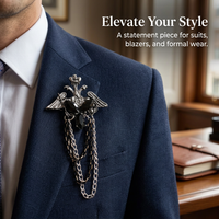 Chain Brooch Blue Gemstone, Lapel Pins Men Women, Tassel Chain Brooch Men, Tassel Chain Brooch Luxury, Regal Statement Lapel Pin, Fashion OL Brooch