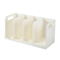 Book Organizer with Handles Desktop Bookends with Dividers Expandable
