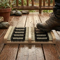 Wooden Boot Scraper Brush Dense Bristles Wooden Shoe Brush Footwear Cleaner Natural Wood Portable for Entryway