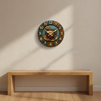Creative Design Embossed Decorative Clock Battery Operated Round Kitchen Clock Easy to Read for Living Room, Office, Cafe