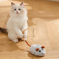 Automatic Moving Rechargeable Feline Mouse Toy Realistic Sound Interactive Feline Mouse Obstacle Avoidance for Cats, Indoor